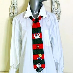 VINTAGE Rudolf Festive Holiday Pattern Tie UNISEX